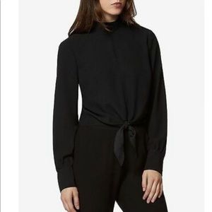 Black Avec Les Filles Tie Front Blouse
